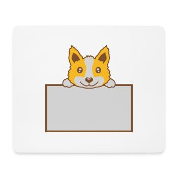 Schild zeigender braver Hund - Mousepad (Querformat) - Weiß - Vorne