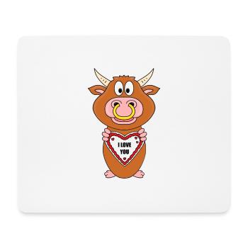 STIER - BULLE - KUH - RIND - I LOVE YOU - LIEBE - Mousepad (Querformat) - Weiß - Vorne