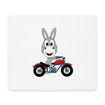 MOTORRAD - ESEL - BIKER - TIER - KIND - BABY - Mousepad (Querformat) - Weiß - Vorne