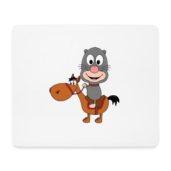 MAULWURF - PFERD - REITEN - TIER - KIND - BABY - Mousepad (Querformat) - Weiß - Vorne