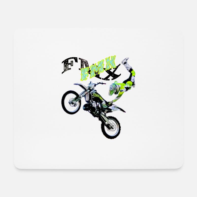 fmx motocross freestyle - Mousepad (Querformat) - Weiß