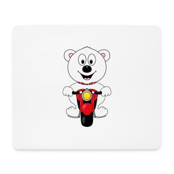 MOTORRAD - EISBÄR - TIER - KIND - BABY - Mousepad (Querformat) - Weiß - Vorne