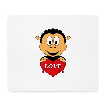 SCHWARZES SCHAF - LIEBE - LOVE - TIER - TIERISCH - Mousepad (Querformat) - Weiß - Vorne