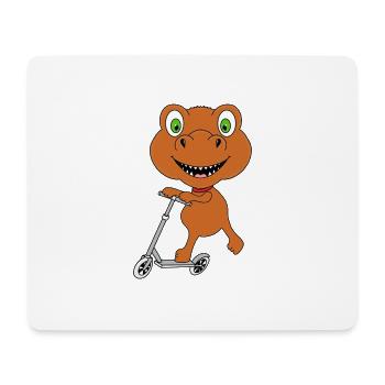 ROLLER - DINO - DINOSAURIER - KIND - BABY - Mousepad (Querformat) - Weiß - Vorne