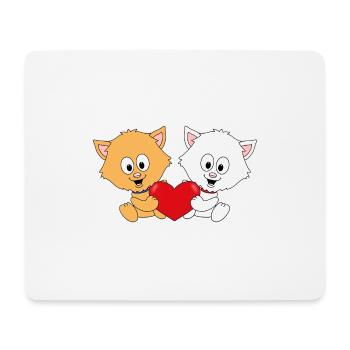 KATZEN - LIEBE - TIER - KIND - BABY - VERLIEBT - Mousepad (Querformat) - Weiß - Vorne