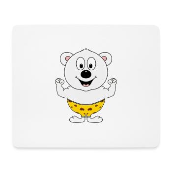 EISBÄR - FIT - BODYBUILDING - SPORT - TIERISCH - Mousepad (Querformat) - Weiß - Vorne