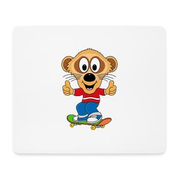 SKATEBOARD - ERDMÄNNCHEN - SPORT - KIND - BABY - Mousepad (Querformat) - Weiß - Vorne