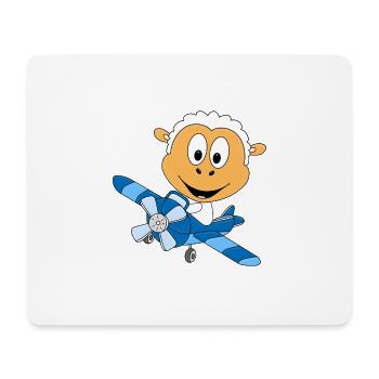 SCHAF - FLUGZEUG - FLIEGEN - PILOT - TIER - Mousepad (Querformat) - Weiß - Vorne