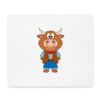 BULL - KUH - RIND - BAUER - FARMER - COWBOY - Mousepad (Querformat) - Weiß - Vorne