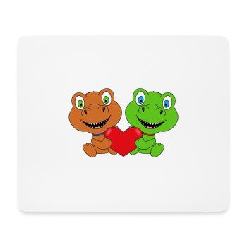 DINOS - DINOSAURIER - LIEBE - LOVE - KIND - BABY - Mousepad (Querformat) - Weiß - Vorne