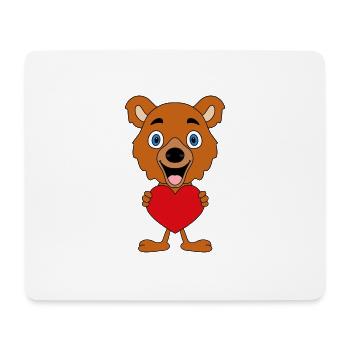 TEDDY - BÄR - TEDDYBÄR - HERZ - LIEBE - VERLIEBT - Mousepad (Querformat) - Weiß - Vorne