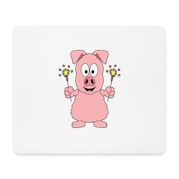 WUNDERKERZEN - SCHWEIN - NEUJAHR - SILVESTER - Mousepad (Querformat) - Weiß - Vorne