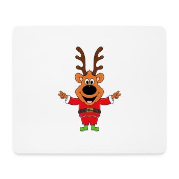 REH - RENTIER - WEIHNACHTEN - WEIHNACHTSMANN - Mousepad (Querformat) - Weiß - Vorne