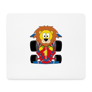LÖWE - MOTORSPORT - RENNWAGEN - AUTO - TIER - Mousepad (Querformat) - Weiß - Vorne