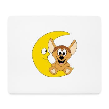 HYÄNE - MOND - TIER - KIND - BABY - Mousepad (Querformat) - Weiß - Vorne