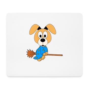 HUND - HEXE - HALLOWEEN - TIER - KIND - BABY - Mousepad (Querformat) - Weiß - Vorne