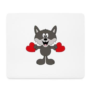 WOLF - LIEBE - LOVE - TIER - KIND - BABY - Mousepad (Querformat) - Weiß - Vorne