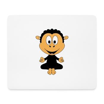 SCHWARZES SCHAF - YOGA - PILATES - TIER - Mousepad (Querformat) - Weiß - Vorne