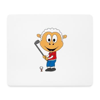 SCHAF - GOLF - GOLFER - GOLFBALL - GOLFSCHLÄGER - Mousepad (Querformat) - Weiß - Vorne