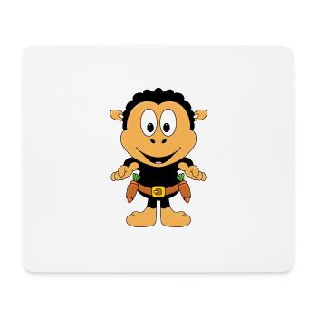 SCHWARZES SCHAF - COWBOY - WESTERN - MÖHREN - Mousepad (Querformat) - Weiß - Vorne