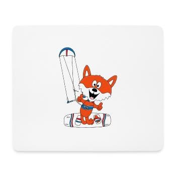 FUCHS - KITE - KITER - KITESURFER - KITESURFEN - Mousepad (Querformat) - Weiß - Vorne