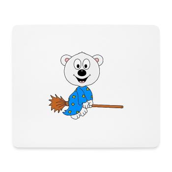 HEXE - EISBÄR - HEXENBESEN - HALLOWEEN - TIER - Mousepad (Querformat) - Weiß - Vorne