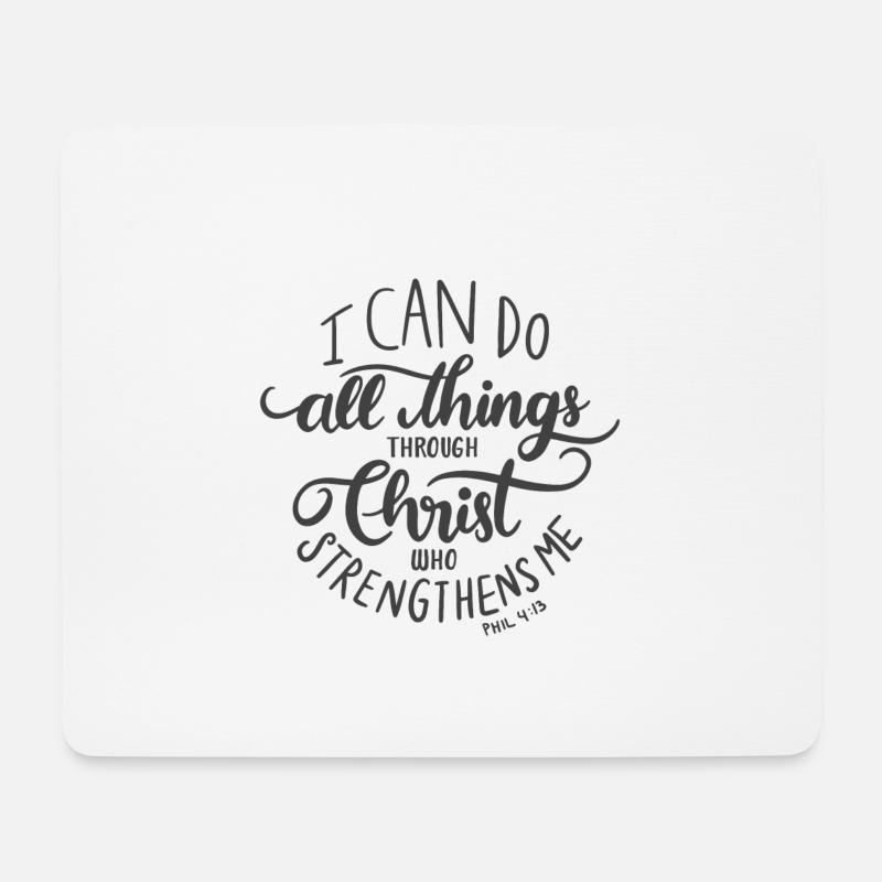 Christliches Design Ich kann alles durch - Mousepad (Querformat) - Weiß