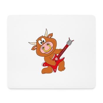 BULLE - STIER - KUH - RIND - GITARRE - MUSIK - Mousepad (Querformat) - Weiß - Vorne