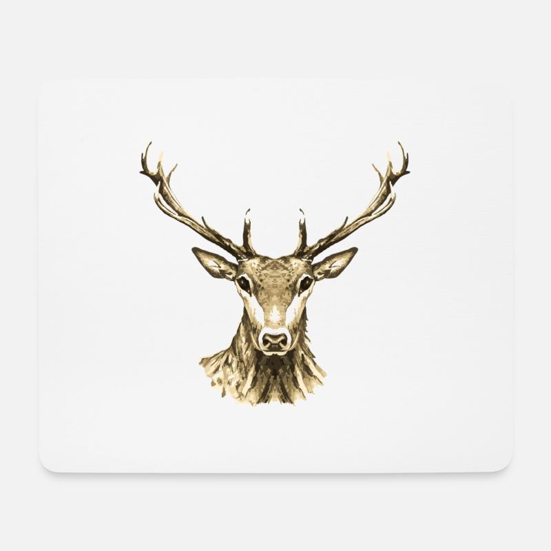 Hirsch - Mousepad (Querformat) - Weiß