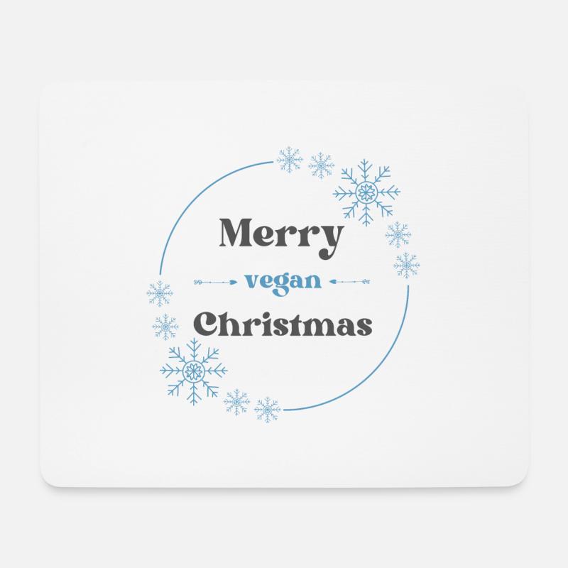 Merry vegan Christmas - Mousepad (Querformat) - Weiß