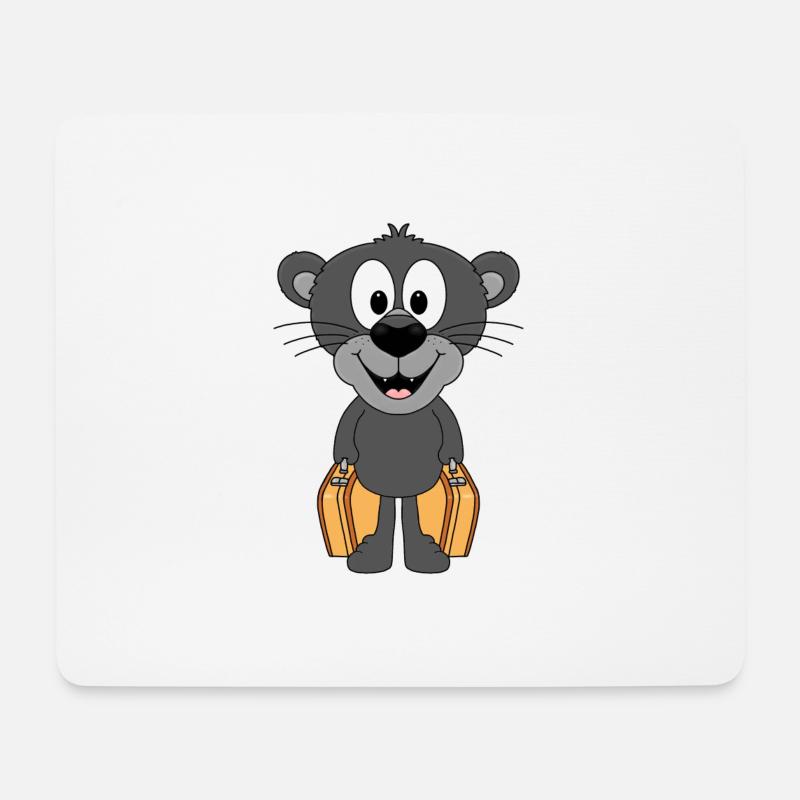 PANTHER - KOFFER - URLAUB - REISE - AUSWANDERER - Mousepad (Querformat) - Weiß