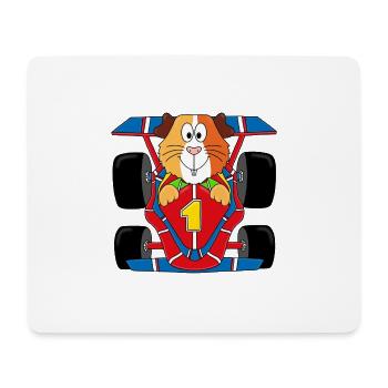 MEERSCHWEINCHEN - AUTO - RENNFAHRER - TIER - Mousepad (Querformat) - Weiß - Vorne