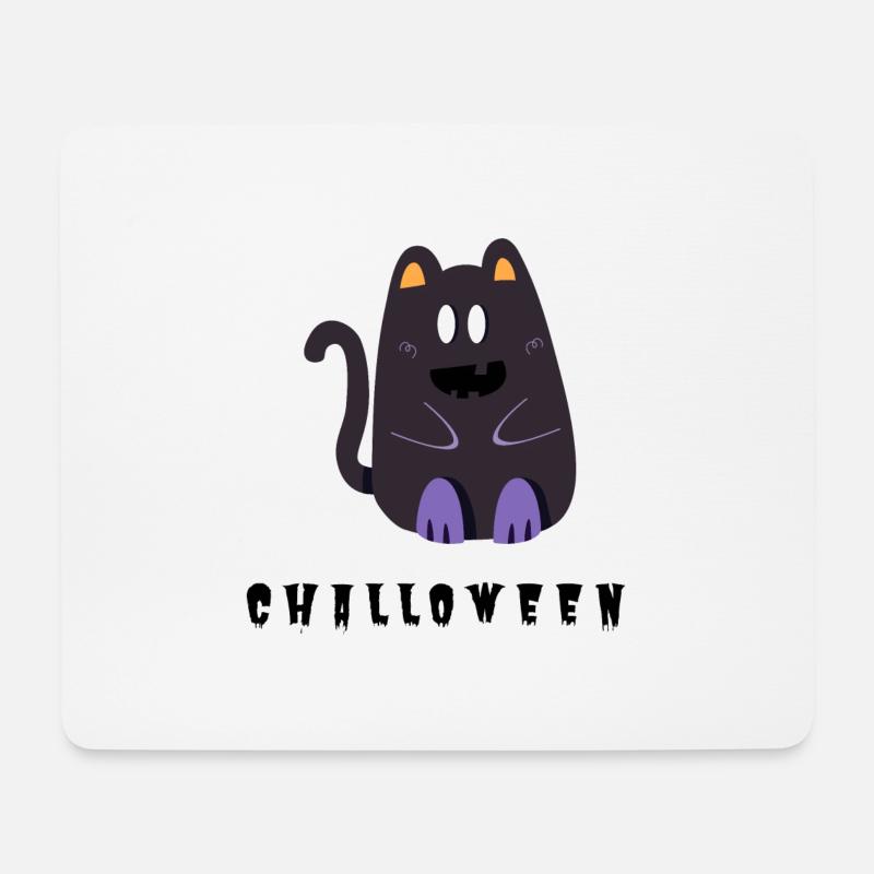 Halloween Katze - Mousepad (Querformat) - Weiß