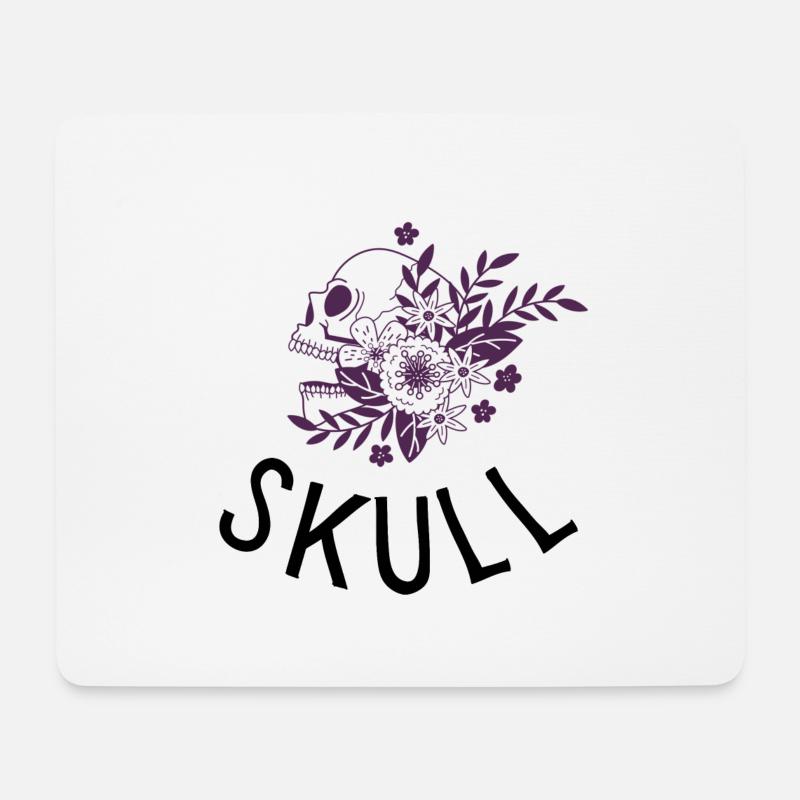 Blütenschädel - Mousepad (Querformat) - Weiß