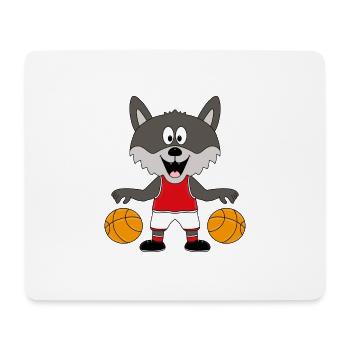 WOLF - BASKETBALL - SPORT - TIER - BABY - Mousepad (Querformat) - Weiß - Vorne