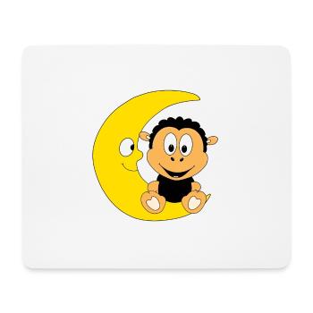 SCHWARZES SCHAF - MOND - TIER - KIND - BABY - Mousepad (Querformat) - Weiß - Vorne