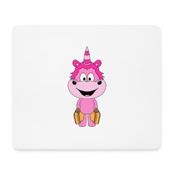 EINHORN - KOFFER - REISE - URLAUB - FERIEN - Mousepad (Querformat) - Weiß - Vorne