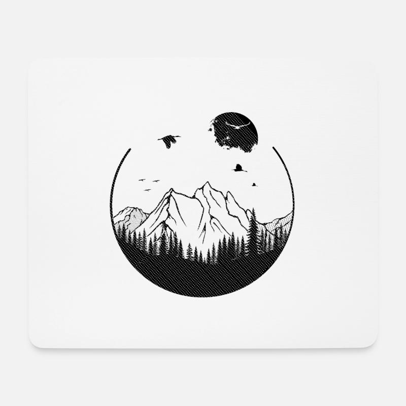 Geometrische Form Baumberge - Mousepad (Querformat) - Weiß