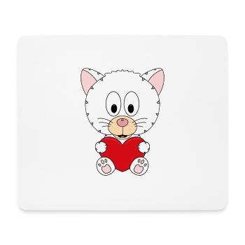 KATZE - KATER - LIEBE - LOVE - TIER - BABY - Mousepad (Querformat) - Weiß - Vorne