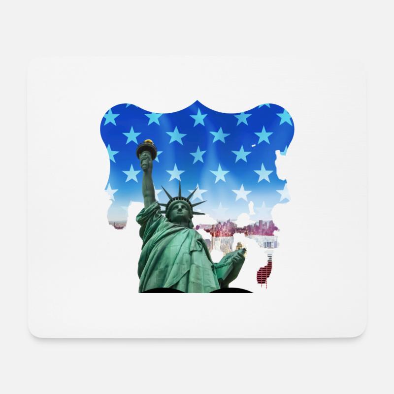 Freiheitsstatue, USA - Mousepad (Querformat) - Weiß