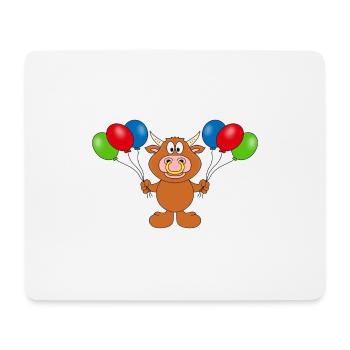 BULLE - STIER - KUH - LUFTBALLONS - TIER - Mousepad (Querformat) - Weiß - Vorne