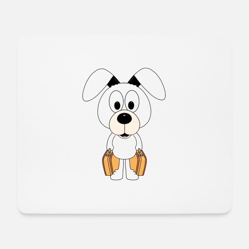 HUND - REISE - URLAUB - FERIEN - AUSWANDERER - Mousepad (Querformat) - Weiß