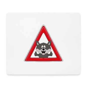 ACHTUNG WOLF - TIER - TIERISCH - WÖLFE - Mousepad (Querformat) - Weiß - Vorne