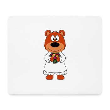 BRAUT - HOCHZEIT - HEIRATEN - TEDDYBÄR - BÄR - Mousepad (Querformat) - Weiß - Vorne