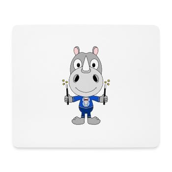 ZAUBERER - MAGIER - MAGIE - NASHORN - TIER - Mousepad (Querformat) - Weiß - Vorne