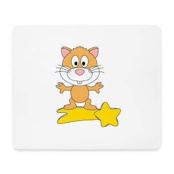 HAMSTER - STERNSCHNUPPE - TIER - KIND - BABY - Mousepad (Querformat) - Weiß - Vorne