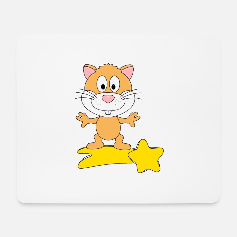 HAMSTER - STERNSCHNUPPE - TIER - KIND - BABY - Mousepad (Querformat) - Weiß