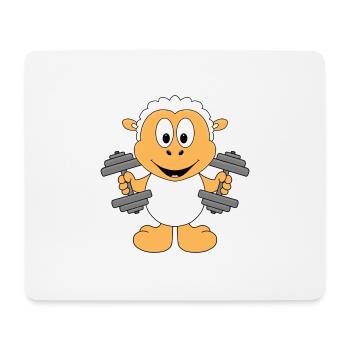 SCHAF - FITNESS - SPORT - BODYBUILDING - TIER - Mousepad (Querformat) - Weiß - Vorne
