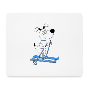 HUND - SKIER - SKI - WINTERSPORT - TIER - Mousepad (Querformat) - Weiß - Vorne