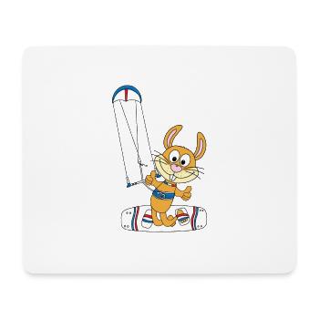 HASE - KANINCHEN - KITESURFER - KITE - KITEN - Mousepad (Querformat) - Weiß - Vorne